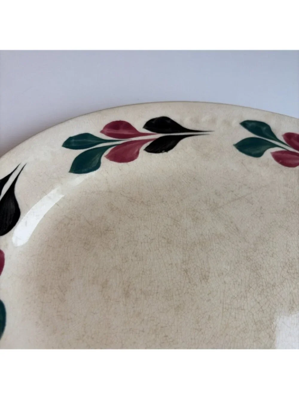 VTG Blue Ridge Southern Potteries Hand-Painted Oval Serving Platter USA 1930s